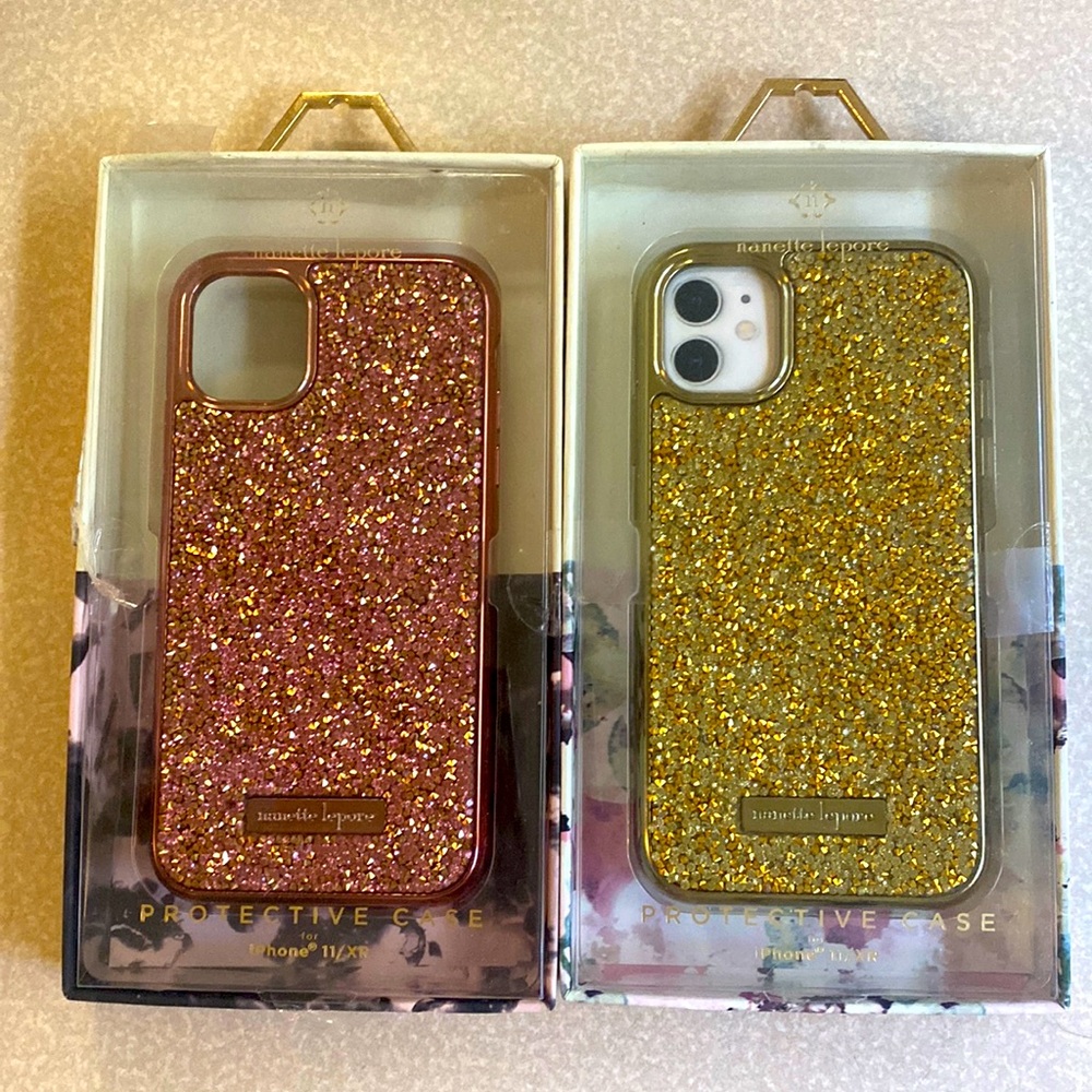 Nanette Lepore glitter iPhone 11/XR BNWT phone cases (2)